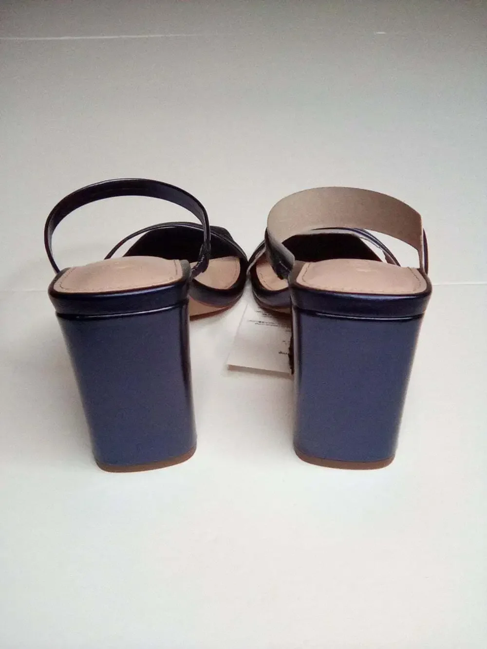 The Drop Avery Women's Strappy High Heel Metallic Navy Sandals Size 5